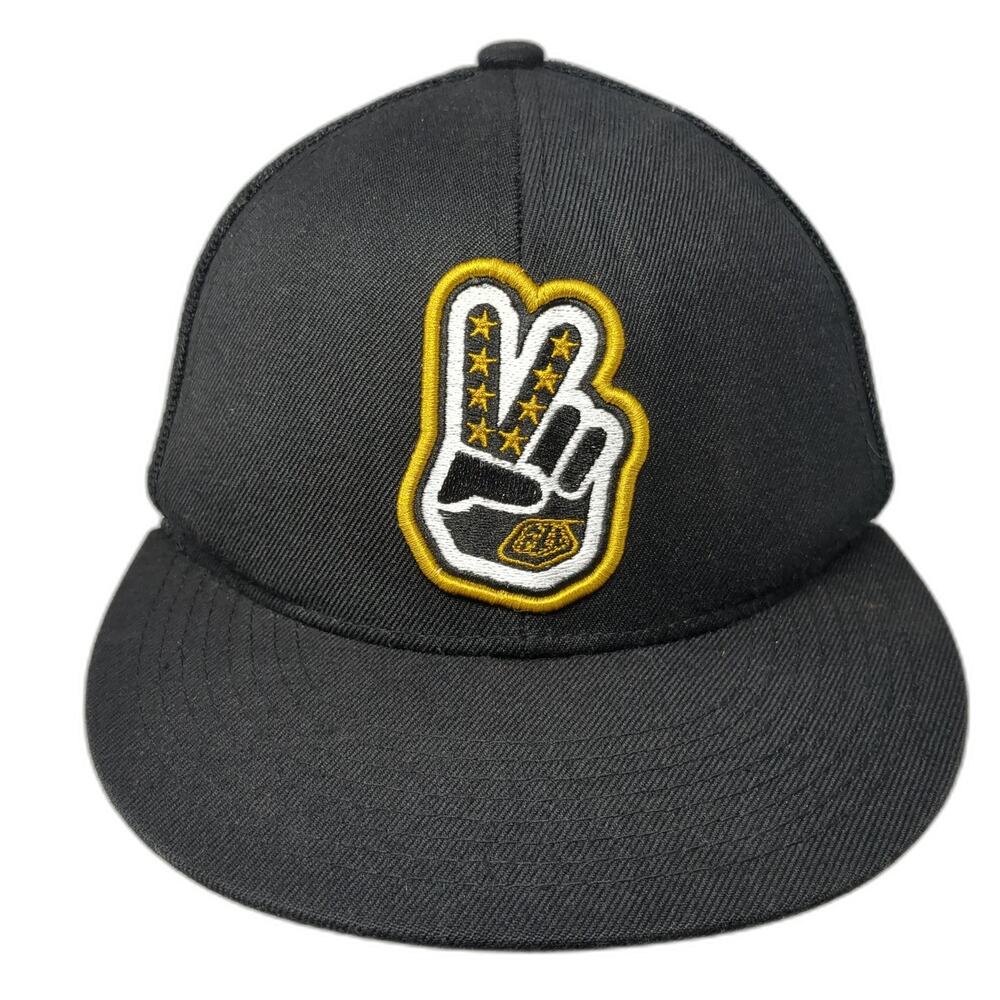 Troy Lee Designs Peace Out Snapback Trucker Hat Black One Size Outdoor